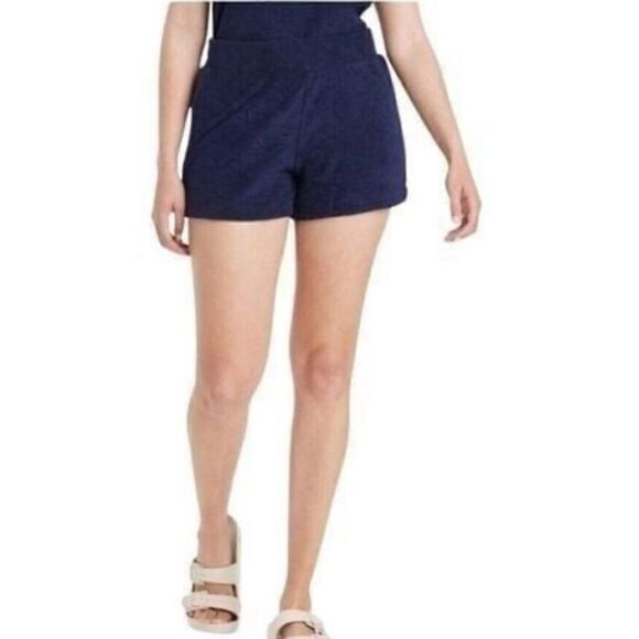 A New Day Women’s  Mid Rise Navy Terrycloth Shorts, Size 3X, NWT - Picture 3 of 11